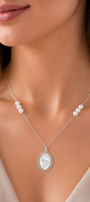 Dije Mujer Plata 925 Religioso Virgen Rezando Perlas Anamora por Tanya Moss - Tanya Moss
