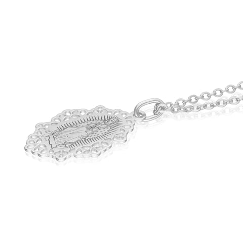 Dije Mujer Plata 925 Religioso Virgen Guadalup Perla Anamora por Tanya Moss