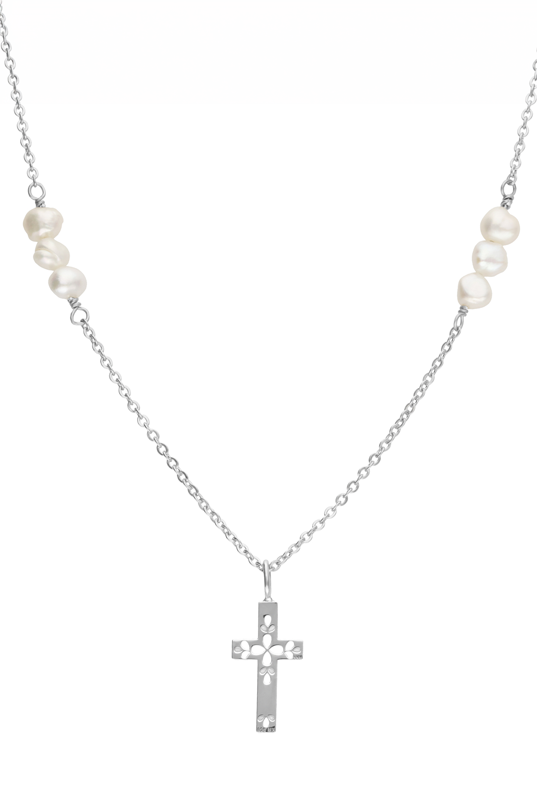 Dije Mujer Plata 925 Religioso Cruz Perlas Anamora por Tanya Moss - Tanya Moss
