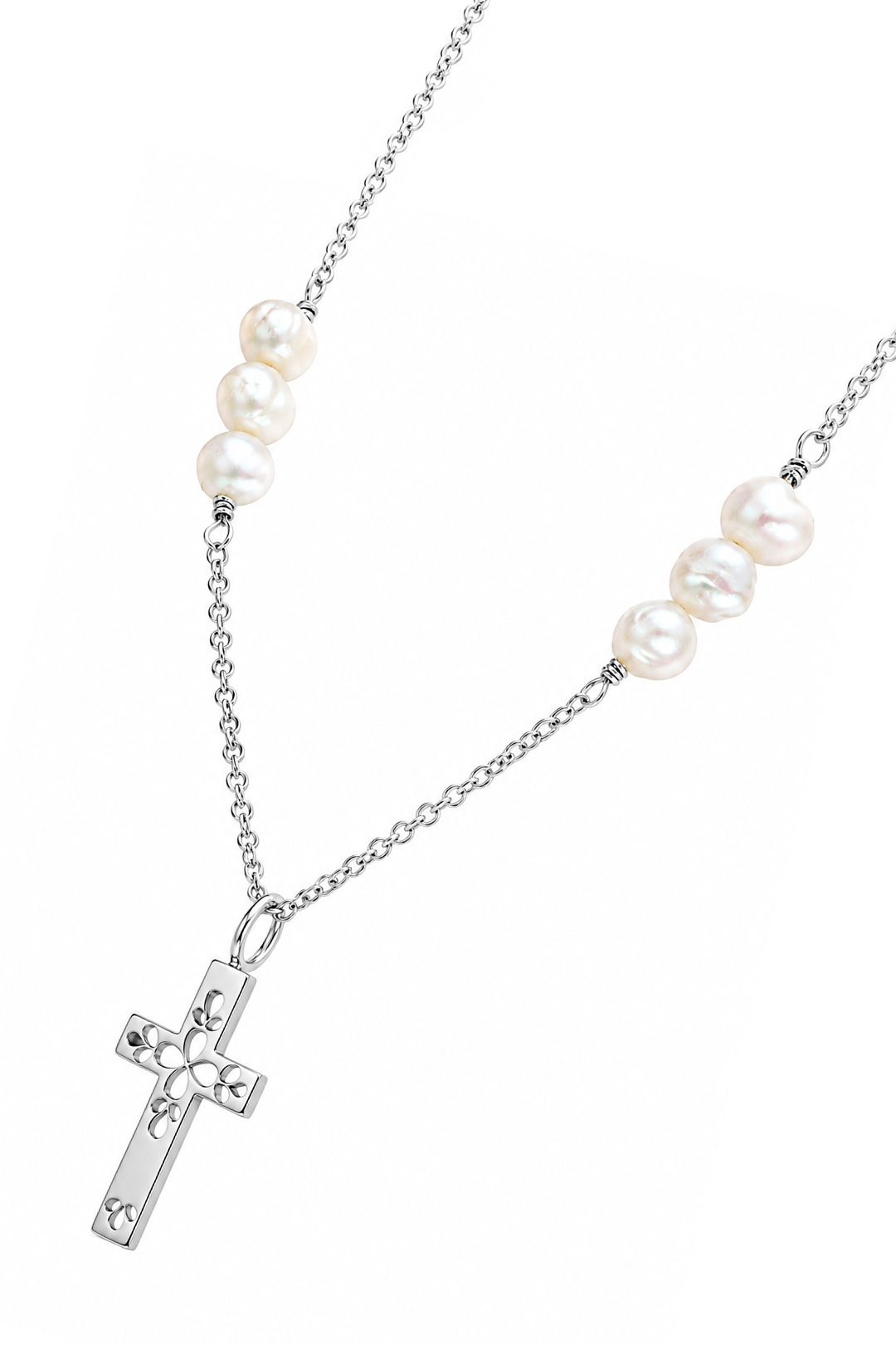 Dije Mujer Plata 925 Religioso Cruz Perlas Anamora por Tanya Moss - Tanya Moss