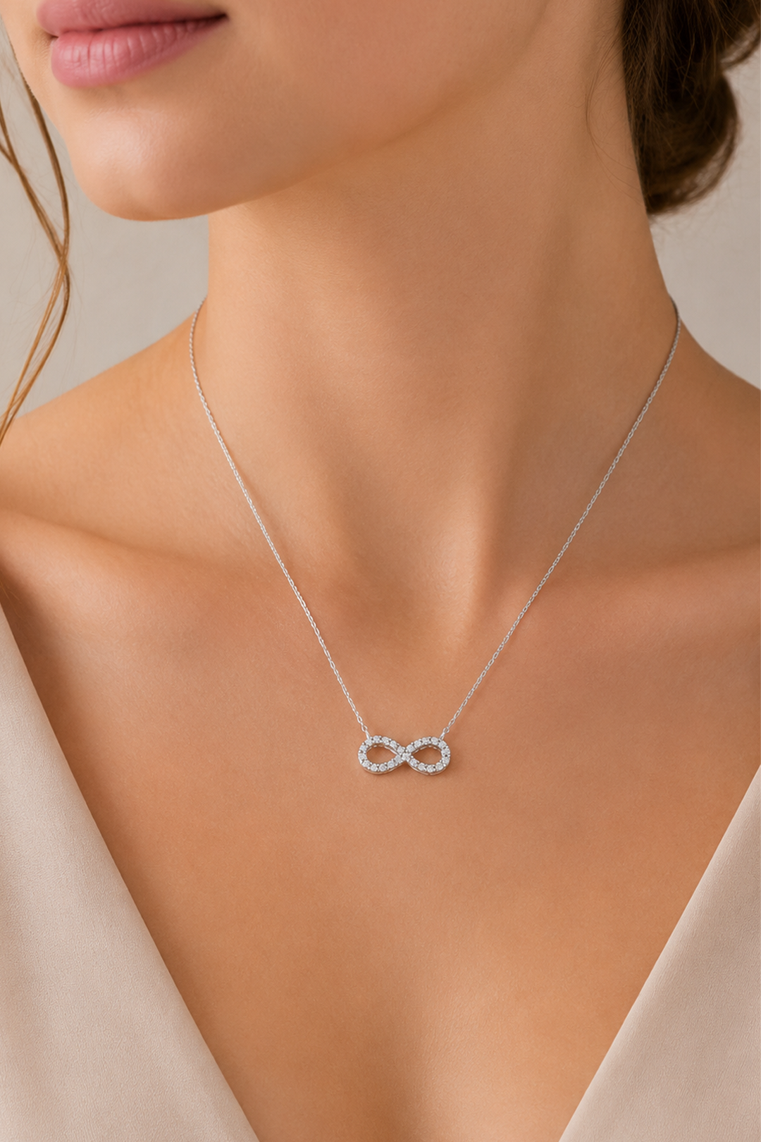 Dije Mujer Plata 925 Brillos Infinito Circonia Anamora por Tanya Moss
