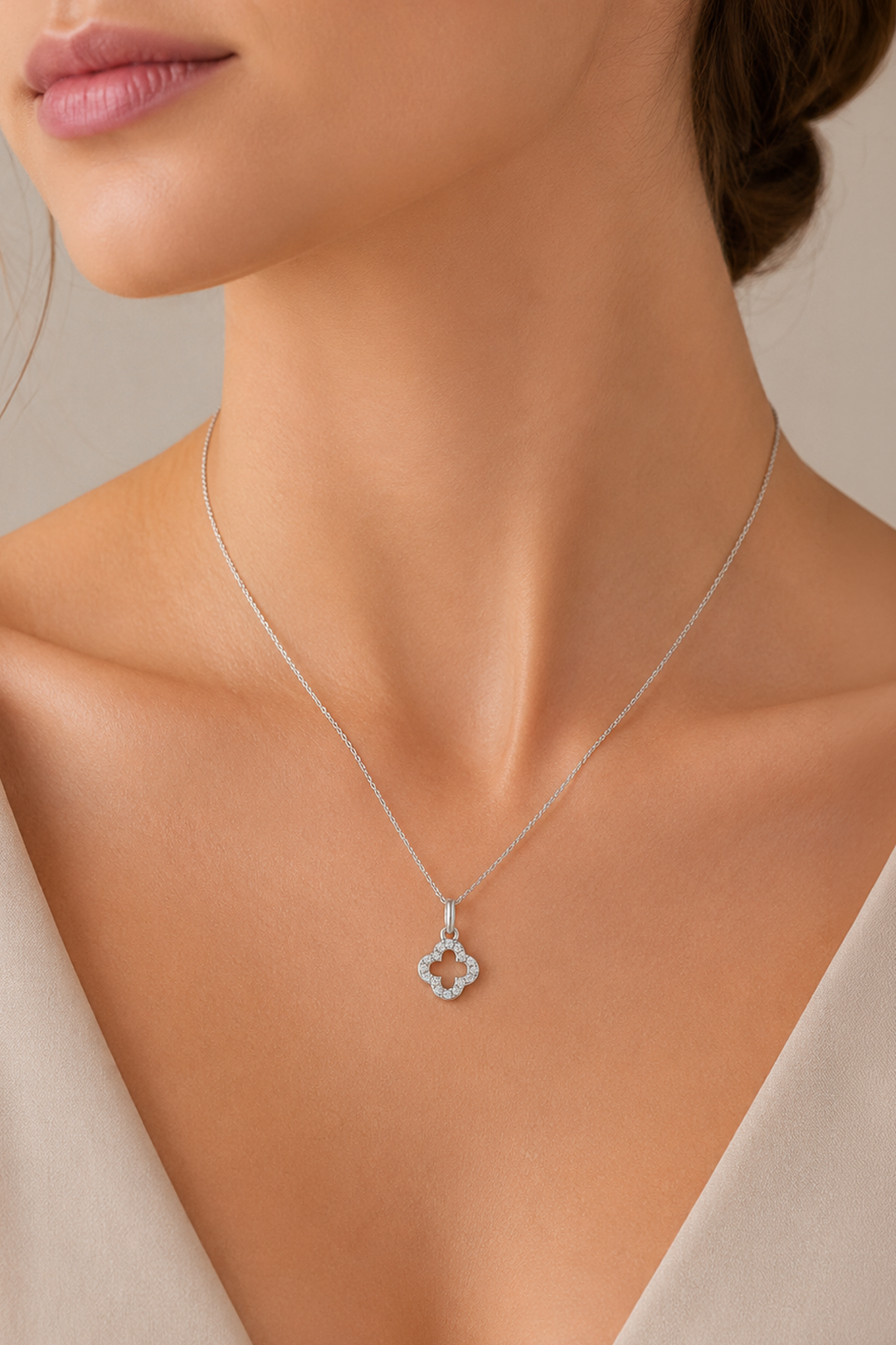 Dije Mujer Plata 925 Brillos Flor Circonia Anamora por Tanya Moss