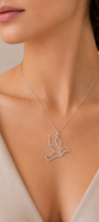 Dije Mujer Plata 925 Origami Pajaro Cadena Anamora por Tanya Moss - Tanya Moss
