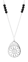 Dije Mujer Plata 925 Barro Negro Gota Agata Cadena Anamora por Tanya Moss - Tanya Moss