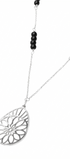 Dije Mujer Plata 925 Barro Negro Gota Agata Cadena Anamora por Tanya Moss - Tanya Moss