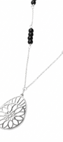 Dije Mujer Plata 925 Barro Negro Gota Agata Cadena Anamora por Tanya Moss - Tanya Moss