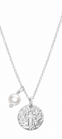 Dije Mujer Plata 925 Religioso Cruz Circulo Perla