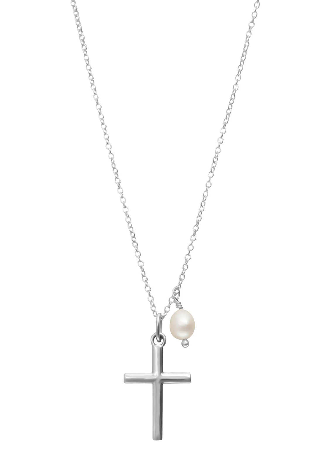 Dije Mujer Plata 925 Religioso Cruz Perla Anamora por Tanya Moss