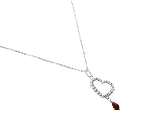 Dije Mujer Plata 925 Burbujas Corazon Granate Anamora por Tanya Moss