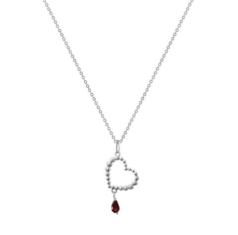 Dije Mujer Plata 925 Burbujas Corazon Granate Anamora por Tanya Moss