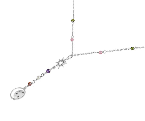 Dije Mujer Plata 925 Astros Sol Luna C’rculo Cadena Anamora por Tanya Moss - Tanya Moss