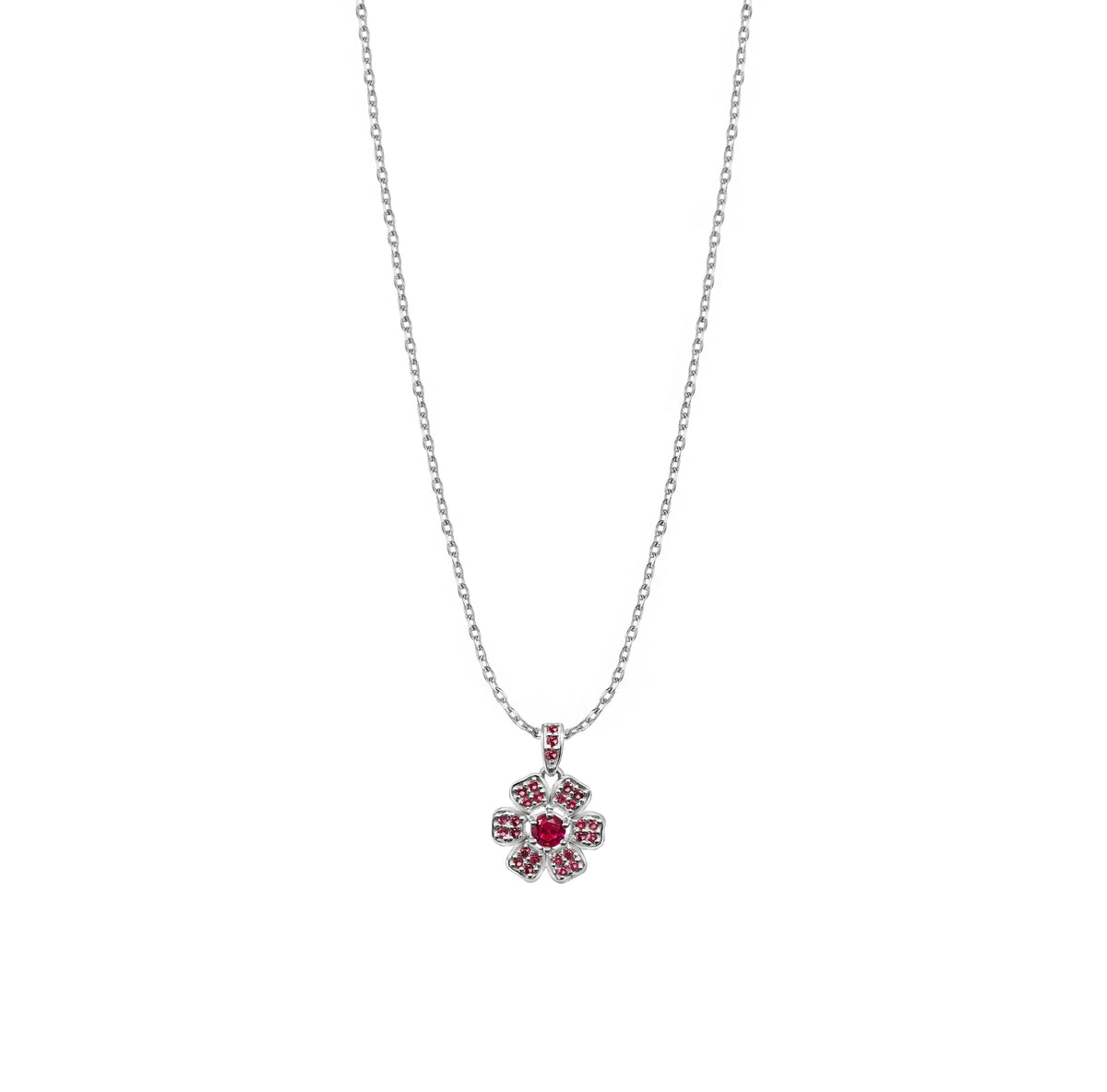 Dije Mujer Plata 925  Flor Rosa Cristales Anamora por Tanya Moss