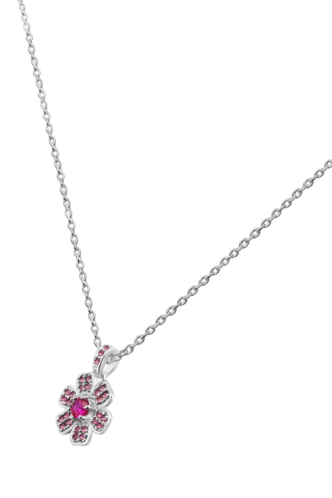 Dije Mujer Plata 925  Flor Rosa Cristales Anamora por Tanya Moss - Tanya Moss