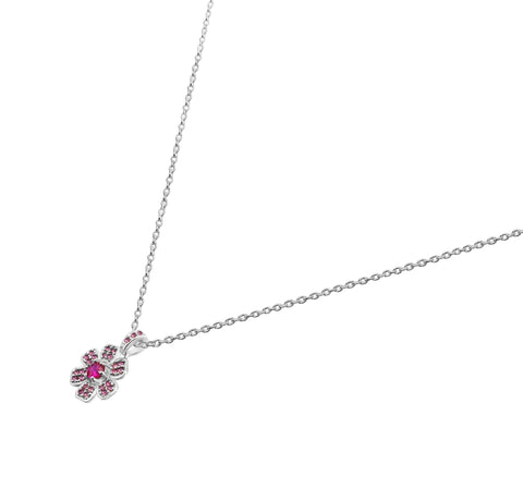 Dije Mujer Plata 925  Flor Rosa Cristales Anamora por Tanya Moss