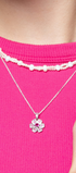 Dije Mujer Plata 925  Flor Rosa Cristales Anamora por Tanya Moss - Tanya Moss