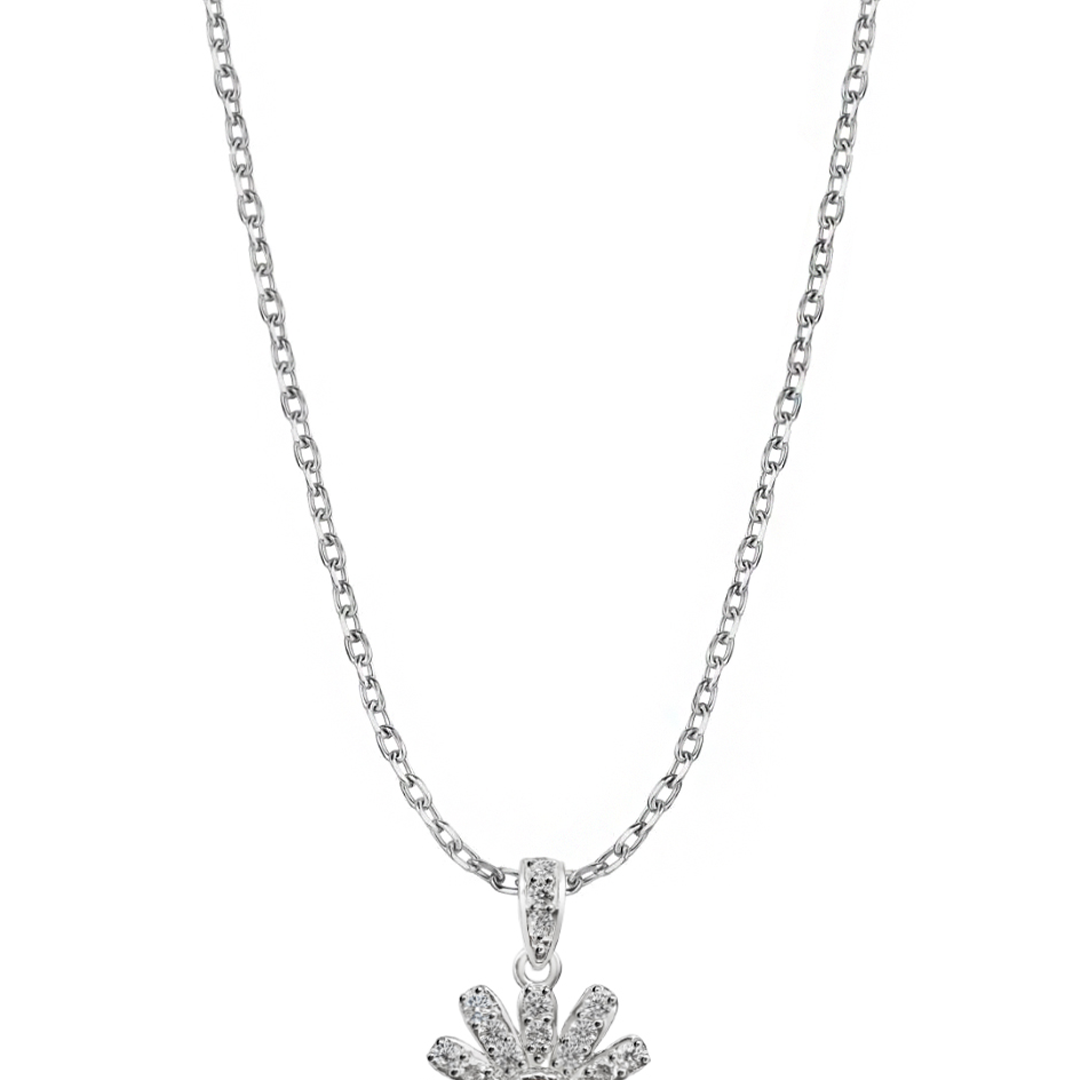 Dije Mujer Plata 925 Flor Blanca Cristales Anamora por Tanya Moss - Tanya Moss