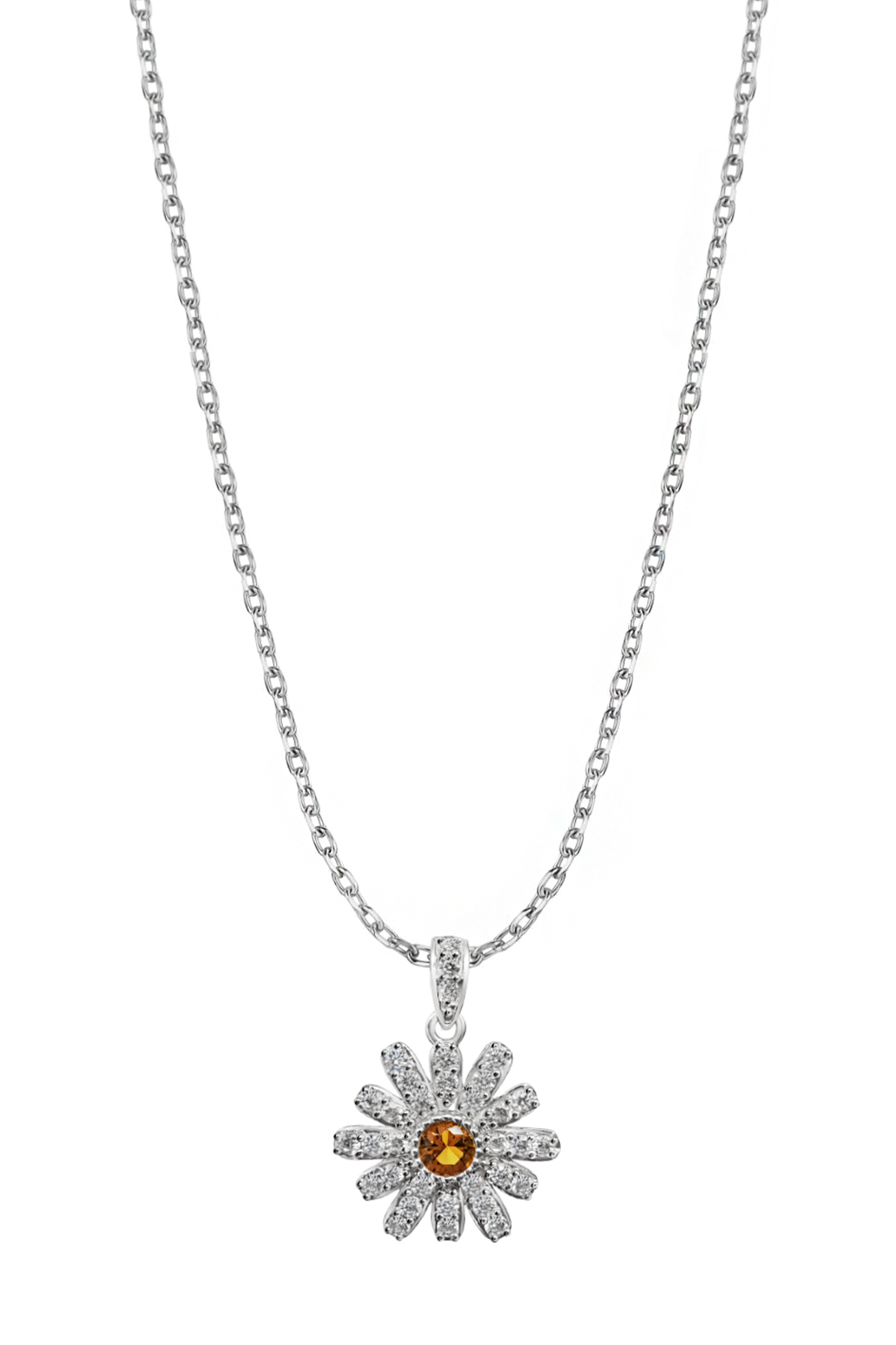 Dije Mujer Plata 925 Flor Blanca Cristales Anamora por Tanya Moss - Tanya Moss