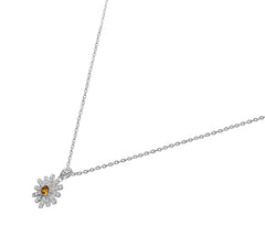 Dije Anamora Florecer Flor Blanca Con Cristales