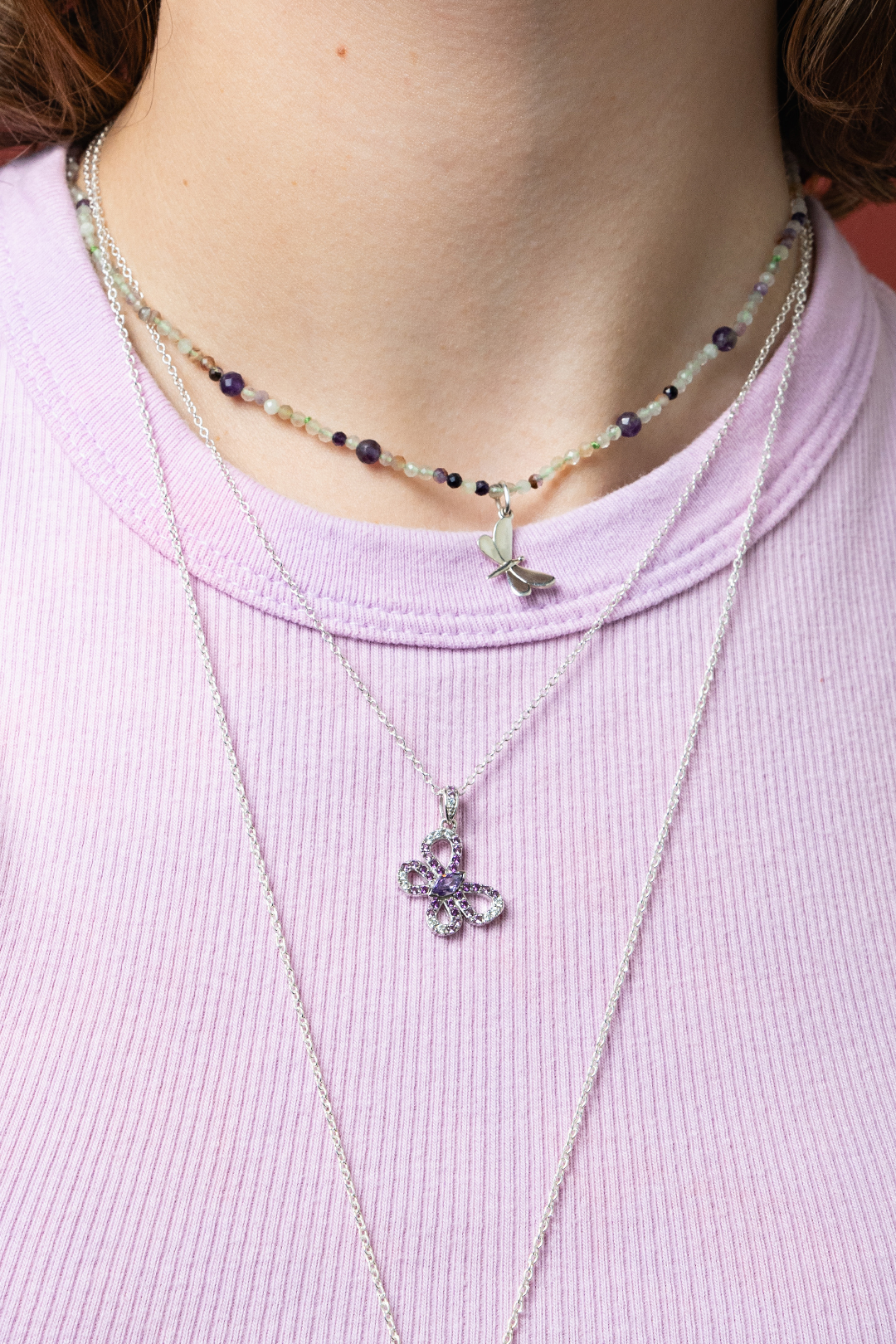 Dije Mujer Plata 925  Mariposa Moño Cristales Anamora por Tanya Moss