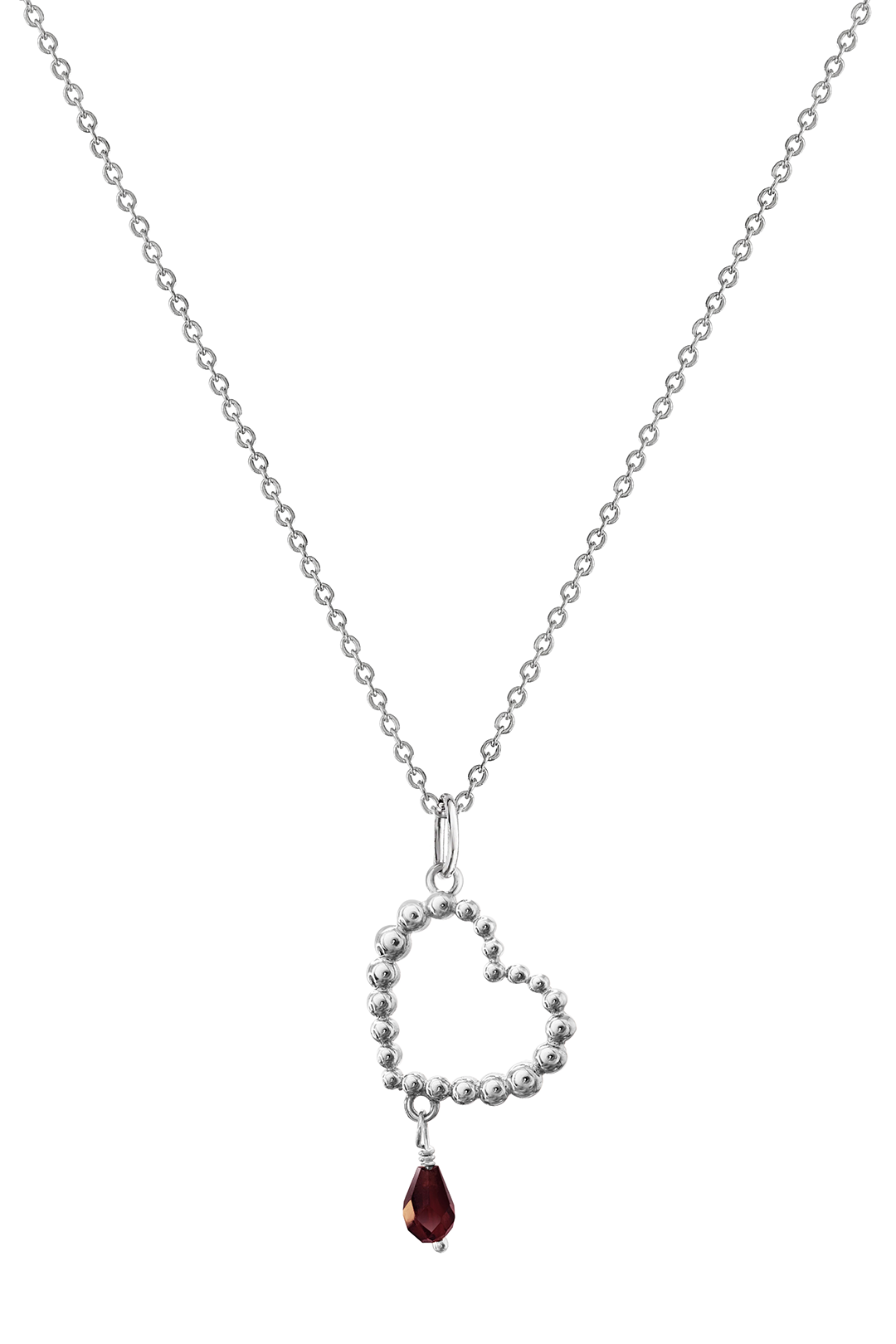 Dije Mujer Plata 925 Burbujas Corazon Granate Anamora por Tanya Moss