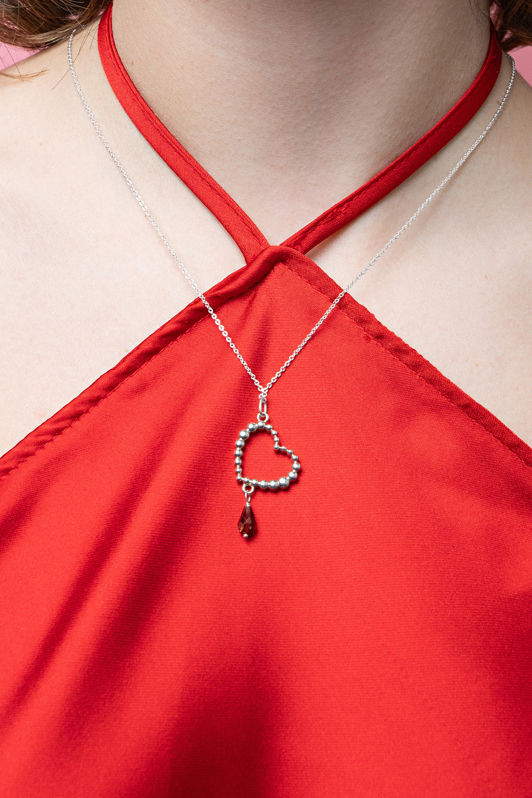 Dije Mujer Plata 925 Burbujas Corazon Granate Anamora por Tanya Moss