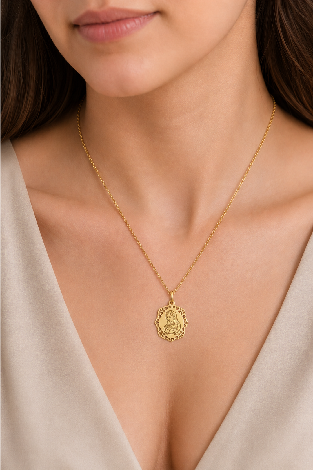 Dije Mujer Plata 925 Religioso Virgen Guadalupe D Anamora por Tanya Moss
