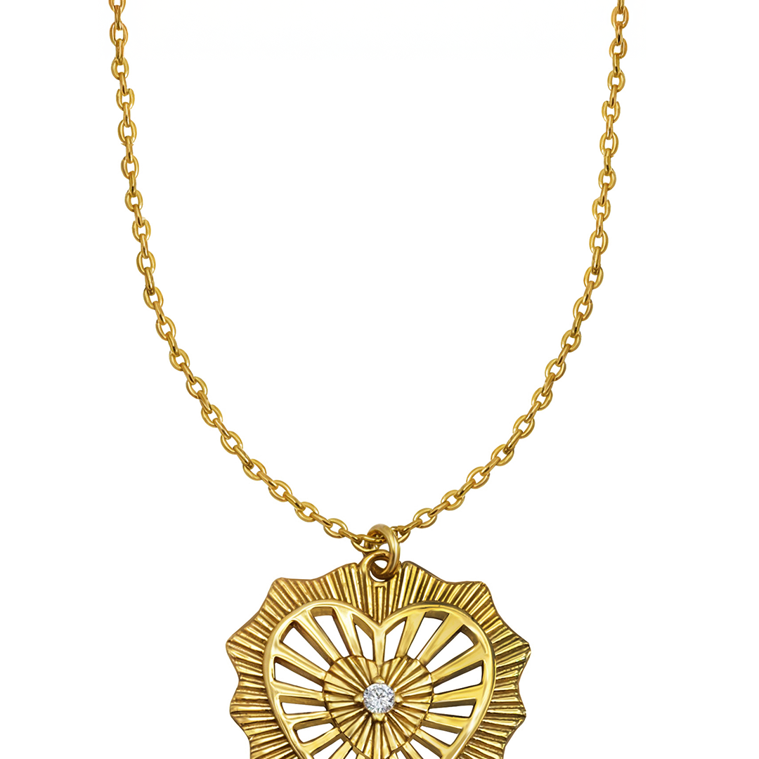 Dije Eterna Corazón Ardiente Circonias Anamora por Tanya Moss - Tanya Moss