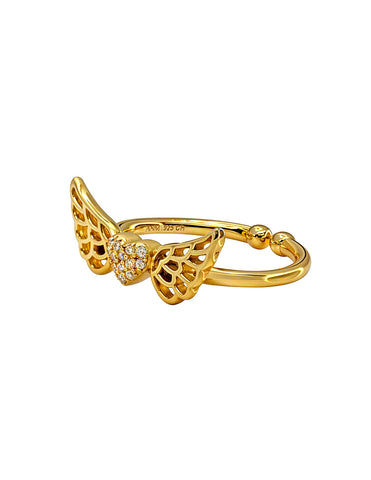 Anillo Corzon Alado Con Circonias Gde