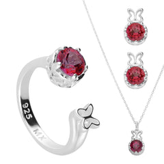 Set Tanya Moss 3 Piezas Valeska Valeska Blazing Red  Plata