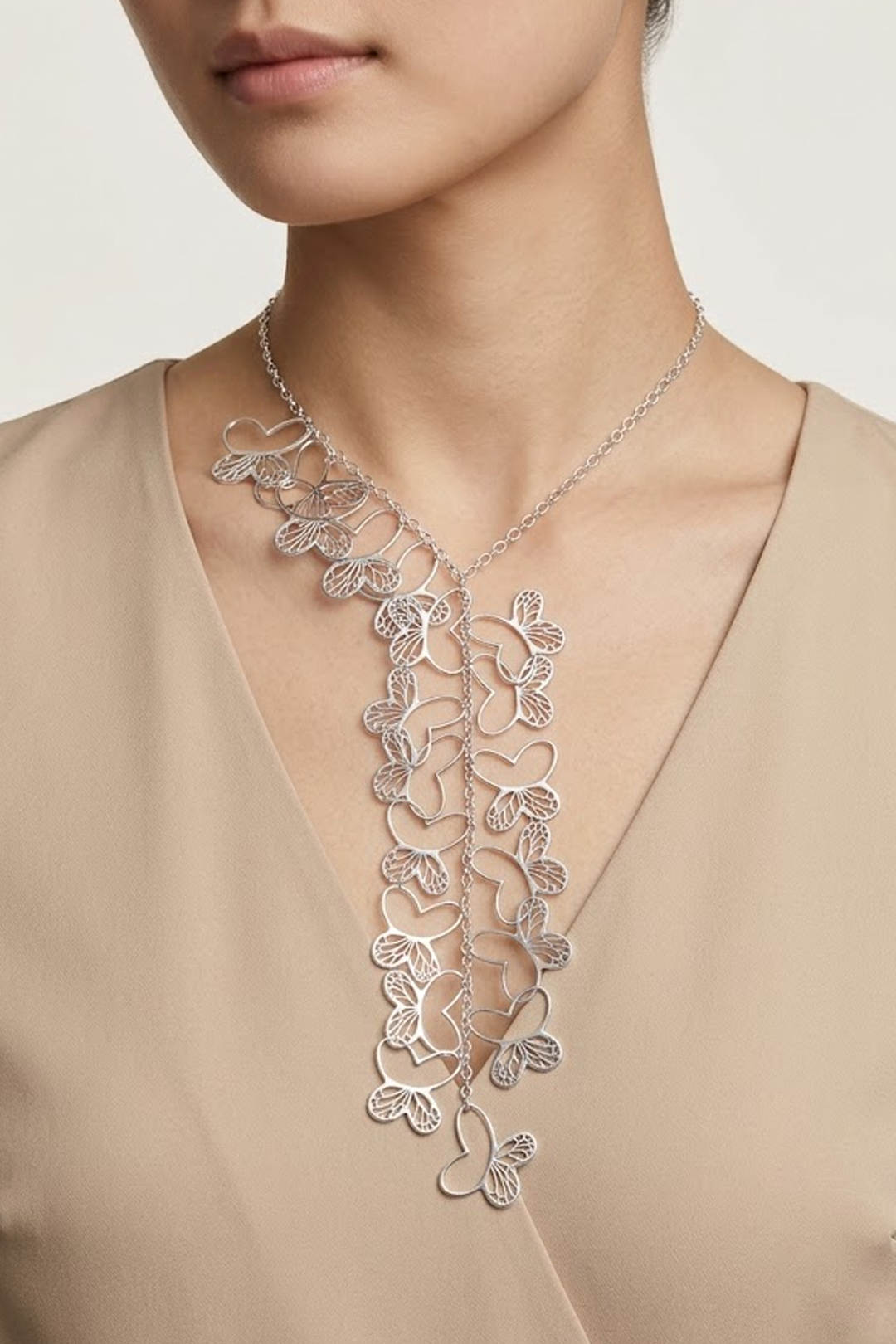 Collar Plata 925 Monarca Grande Colgantes