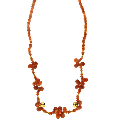 Collar Gotas Piedra Del Sol Bimetal