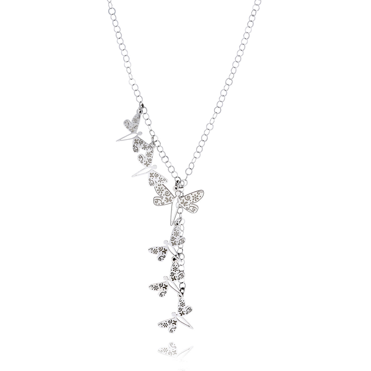 Collar Cascada De Libelulas En Plata
