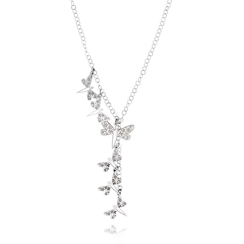 Collar Cascada De Libelulas En Plata