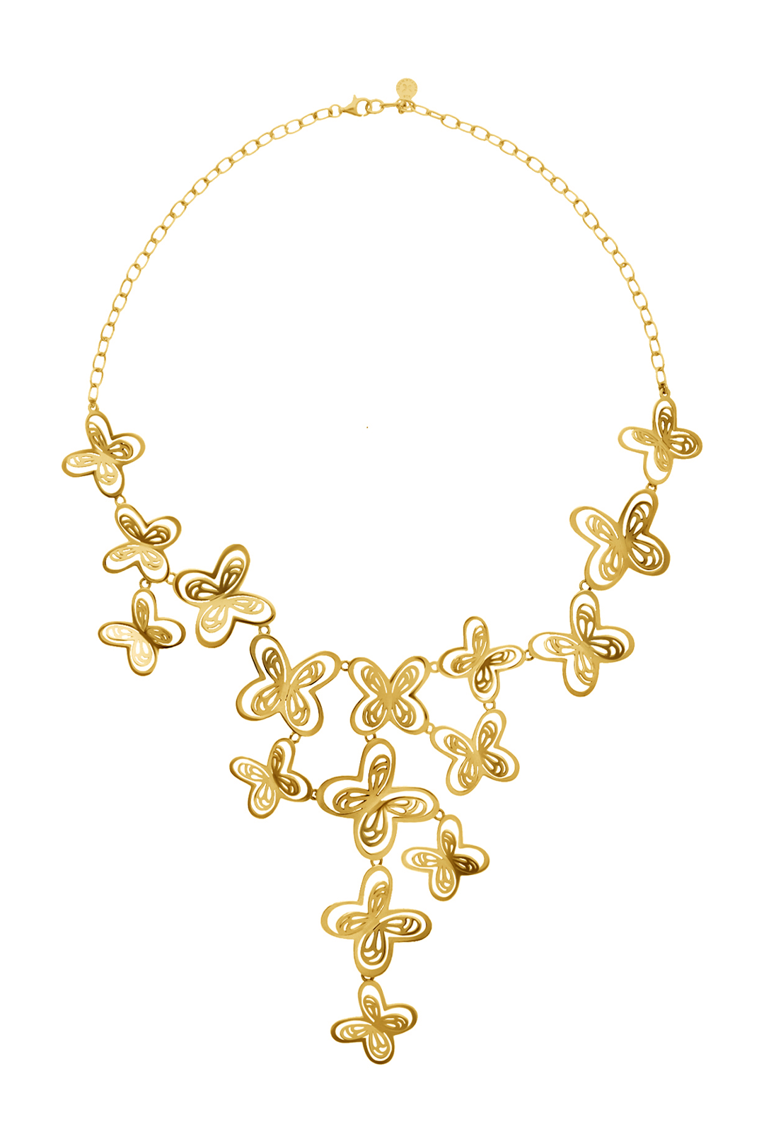 Collar Mujer Plata 925 Aurora 16 Mariposas Dorado - Tanya Moss