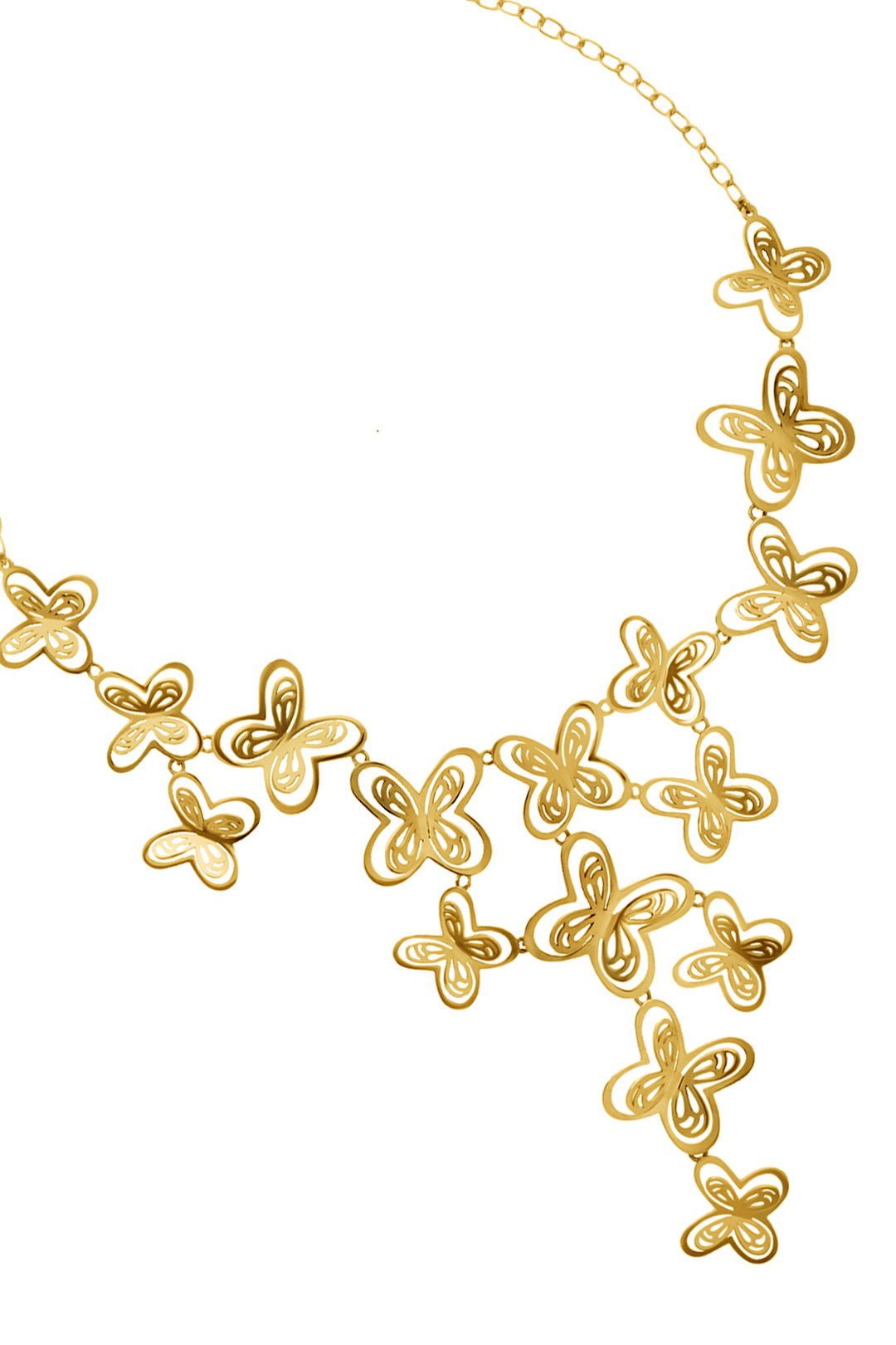 Collar Mujer Plata 925 Aurora 16 Mariposas Dorado - Tanya Moss