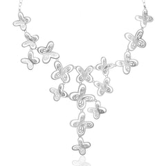 Collar Aurora 16 Mariposas Plata