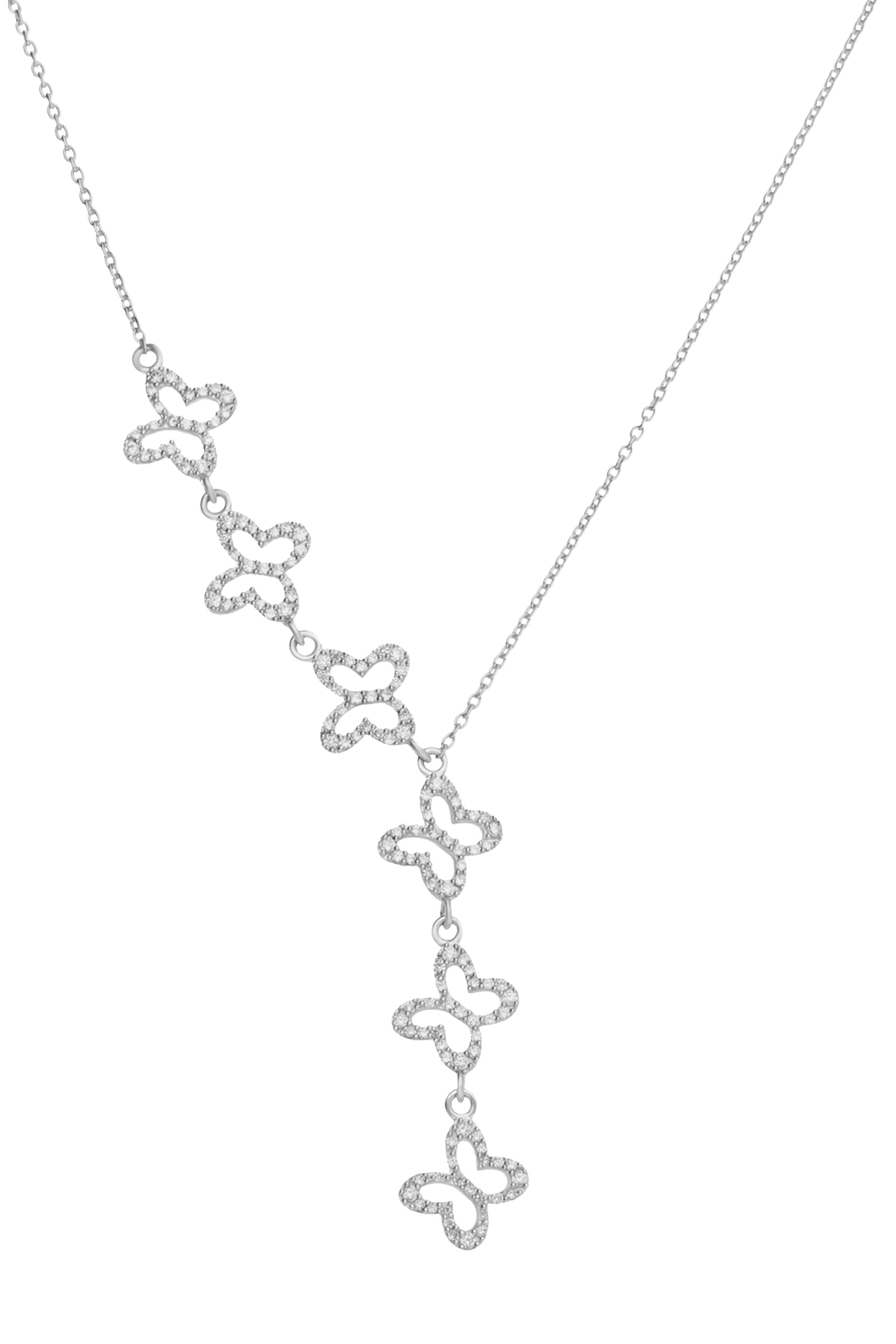 Collar Mujer Plata 925 Lucina Lariat 6 Mariposas Circonia - Tanya Moss