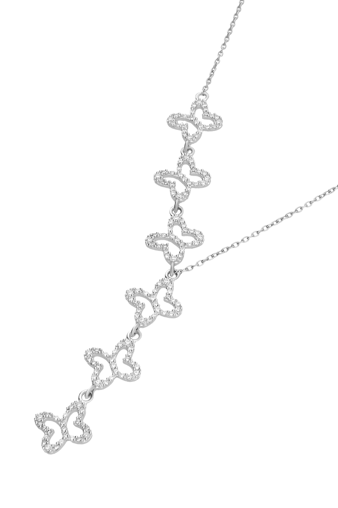 Collar Mujer Plata 925 Lucina Lariat 6 Mariposas Circonia - Tanya Moss