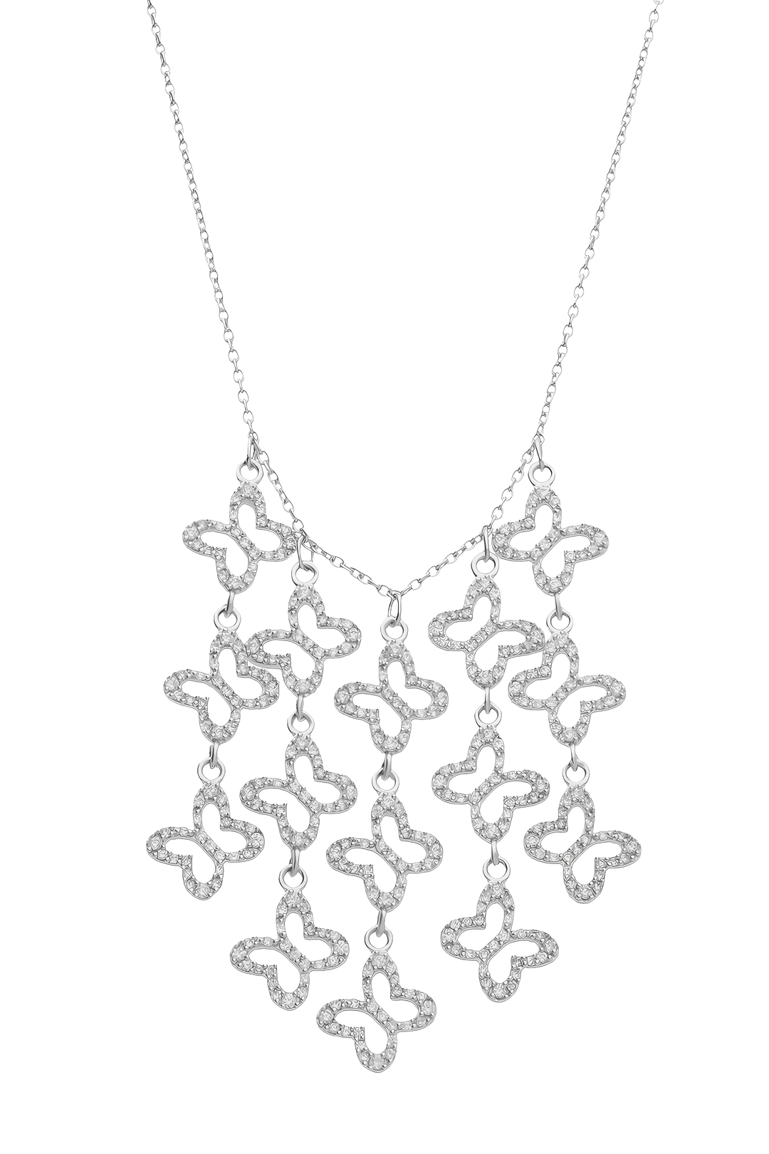 Collar Mujer Plata 925 Lucina Cascada 15 Mariposas Circonia - Tanya Moss