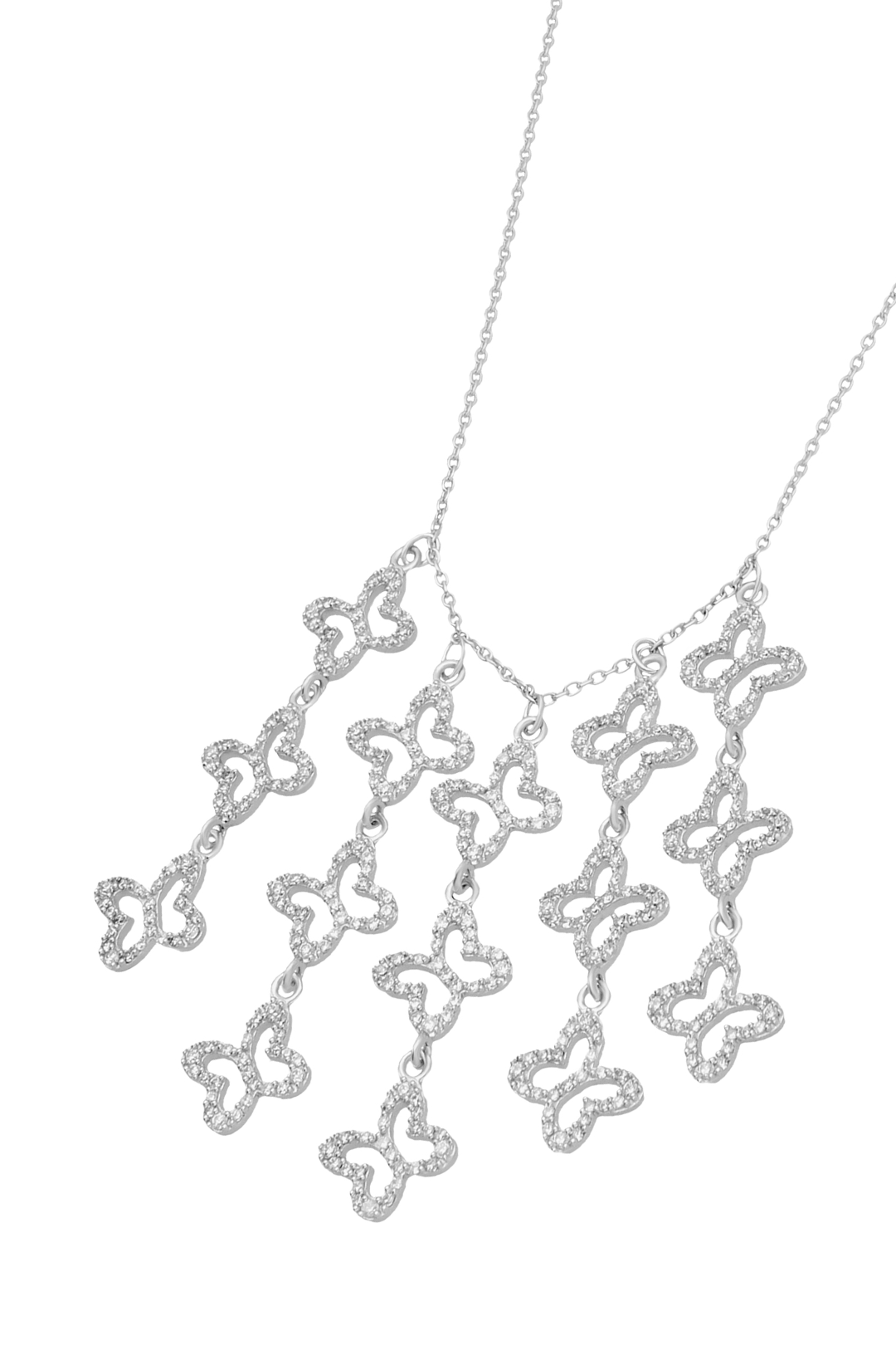 Collar Mujer Plata 925 Lucina Cascada 15 Mariposas Circonia - Tanya Moss