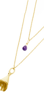 Collar Doble Mujer Plata 925 Jacaranda Flor Amatista Dorado - Tanya Moss