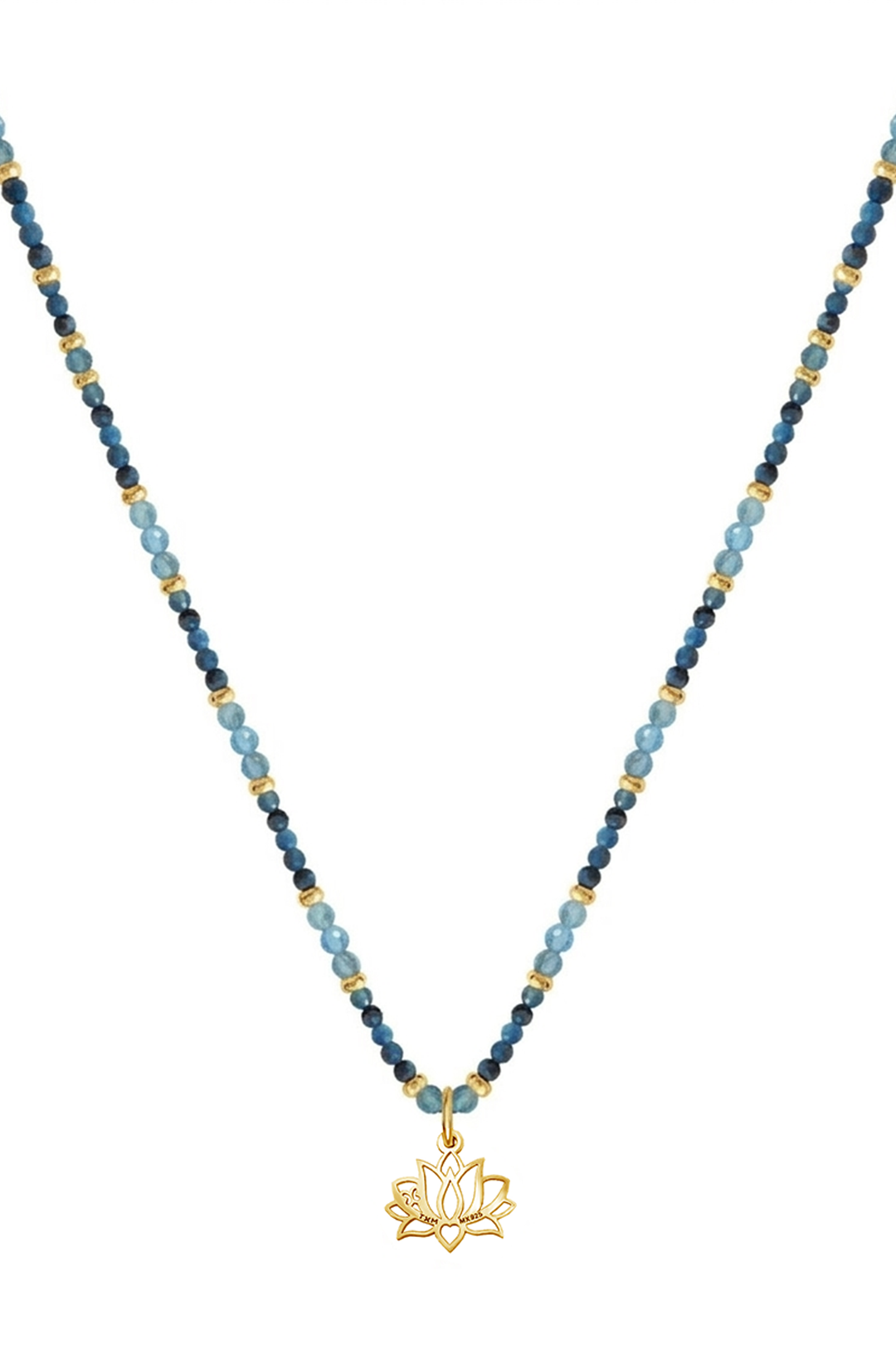 Collar Mujer Plata 925 Zen Loto Apatita Dorado - Tanya Moss