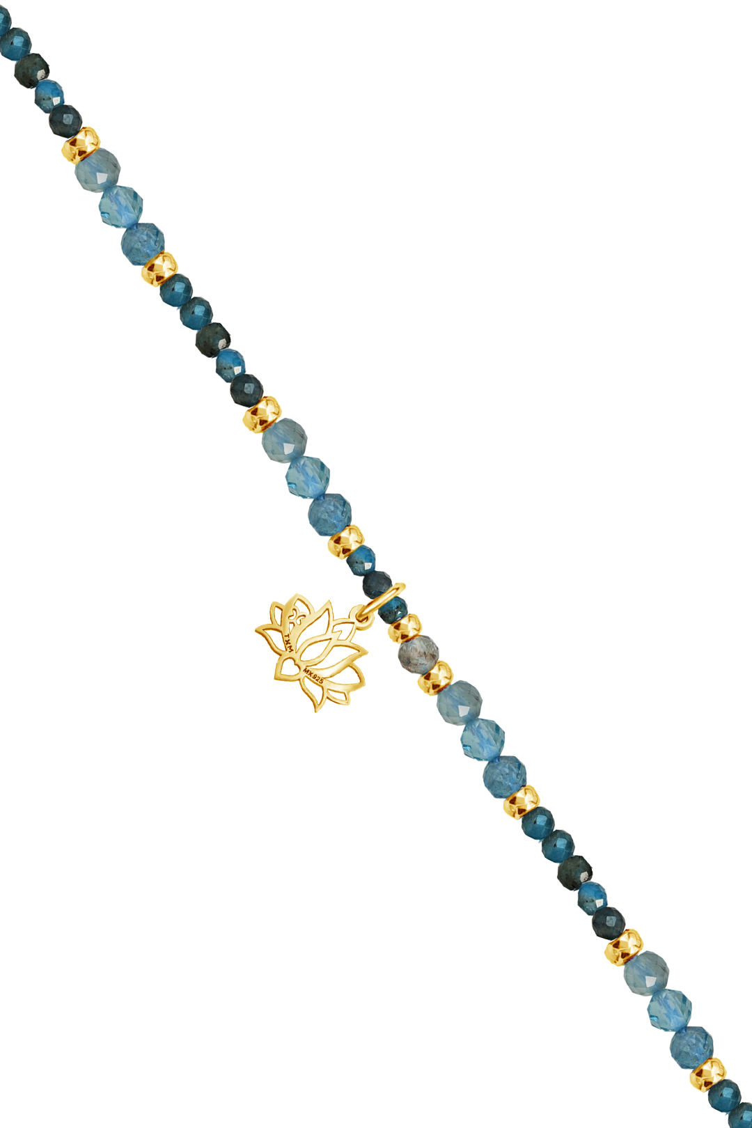 Collar Mujer Plata 925 Zen Loto Apatita Dorado - Tanya Moss
