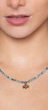 Collar Mujer Plata 925 Zen Loto Apatita Dorado - Tanya Moss