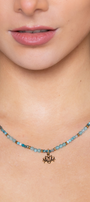 Collar Mujer Plata 925 Zen Loto Apatita Dorado - Tanya Moss