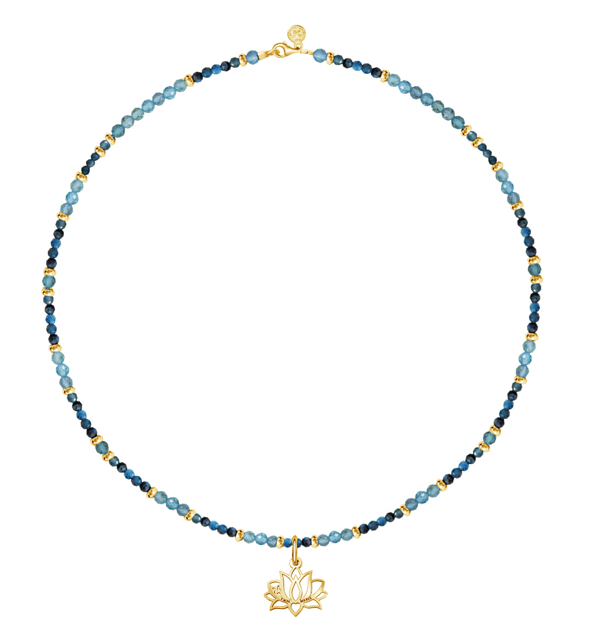 Collar Mujer Plata 925 Zen Charms Luna Elefante Astros Apatita Dorado