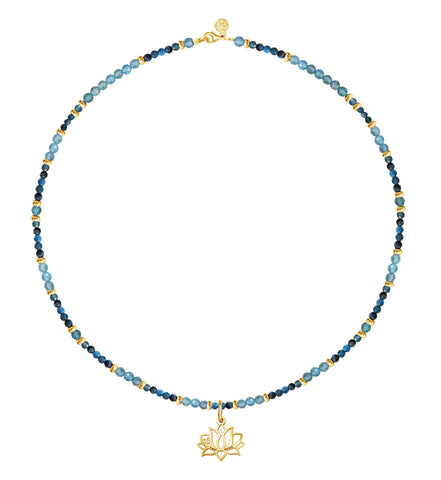 Collar Mujer Plata 925 Zen Charms Luna Elefante Astros Apatita Dorado