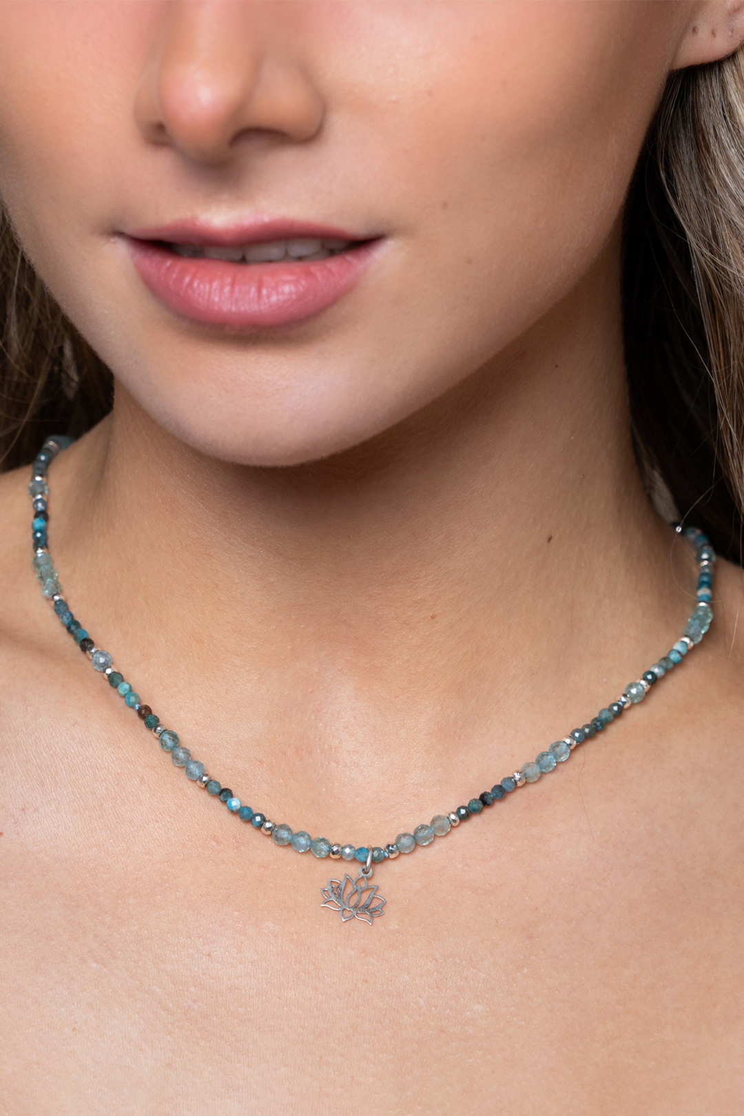 Collar Mujer Plata 925 Zen Loto Apatita - Tanya Moss