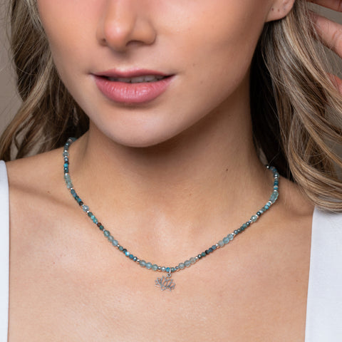 Collar Mujer Plata 925 Zen Loto Apatita