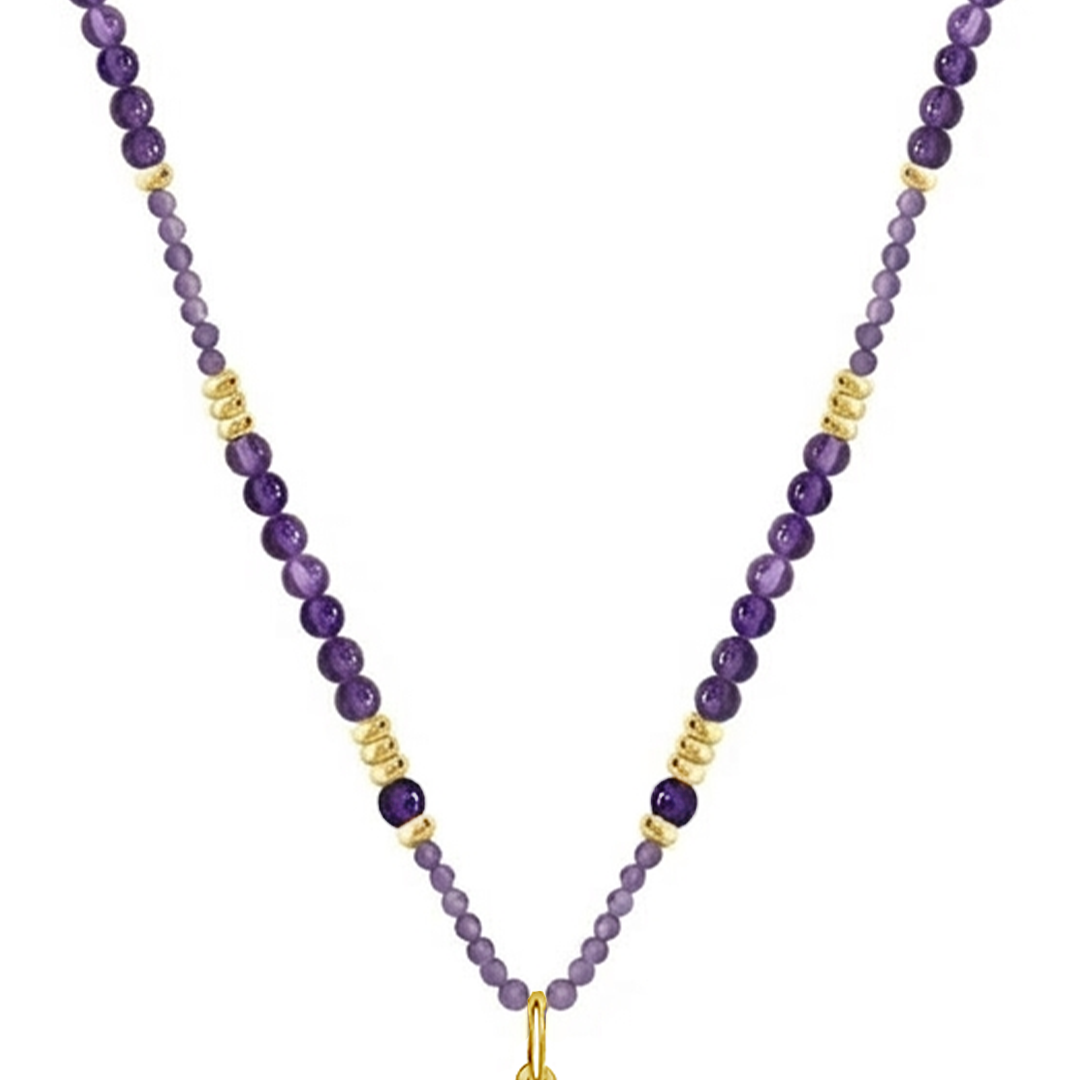 Collar Mujer Plata 925 Zen Mano Amatista Dorado - Tanya Moss